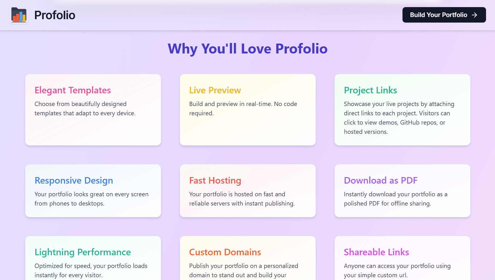 Profolio screenshot 2